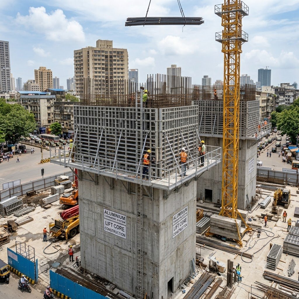 Lift-core wall formwork application