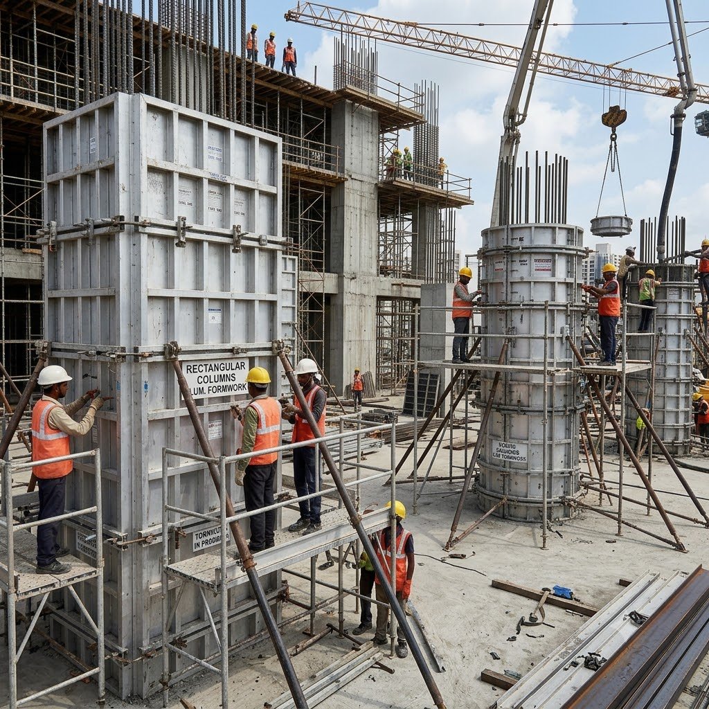Rectangular and round column formwork application